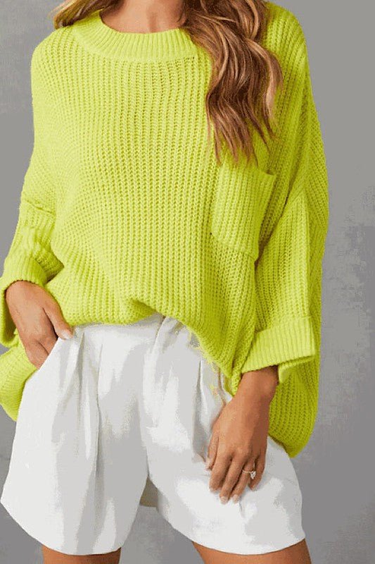 Oversized knit sweater top-1