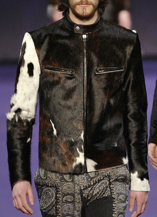 Cowhide Leather jacket men's
