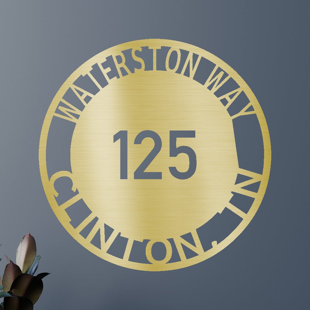 Bold Circle Home Address Personalized Gifts - Custom Metal Sign