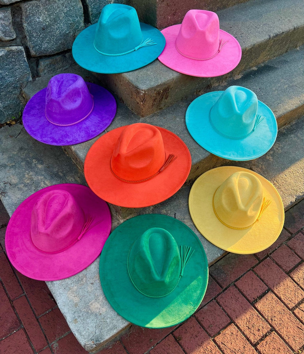 Premium Vegan Tribal Suede Fedora Hat-4