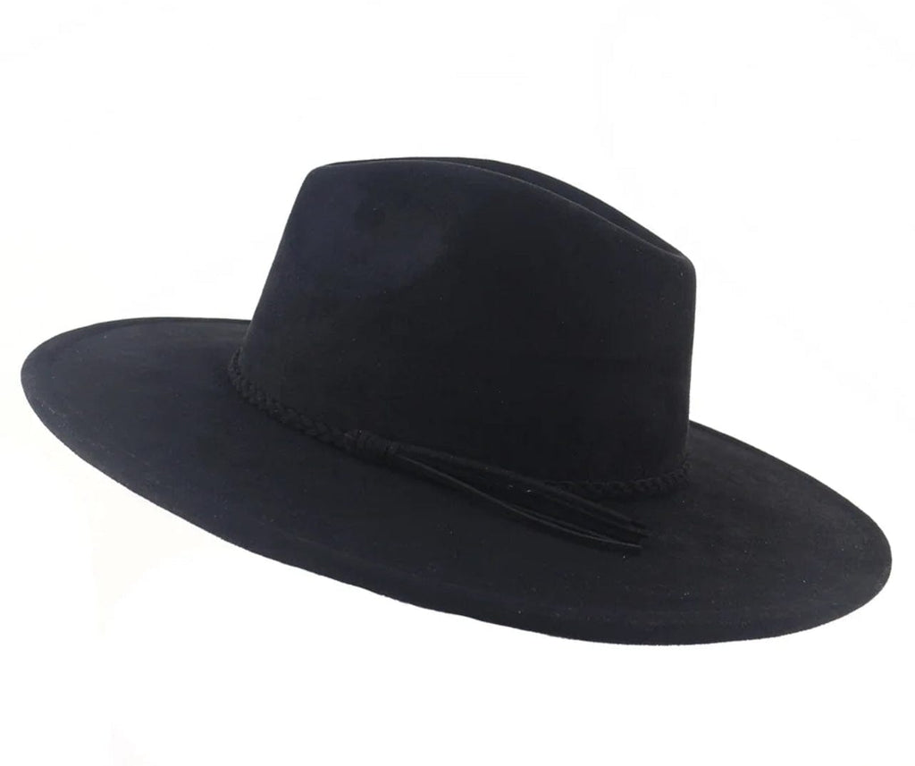Premium Vegan Tribal Suede Fedora Hat-11
