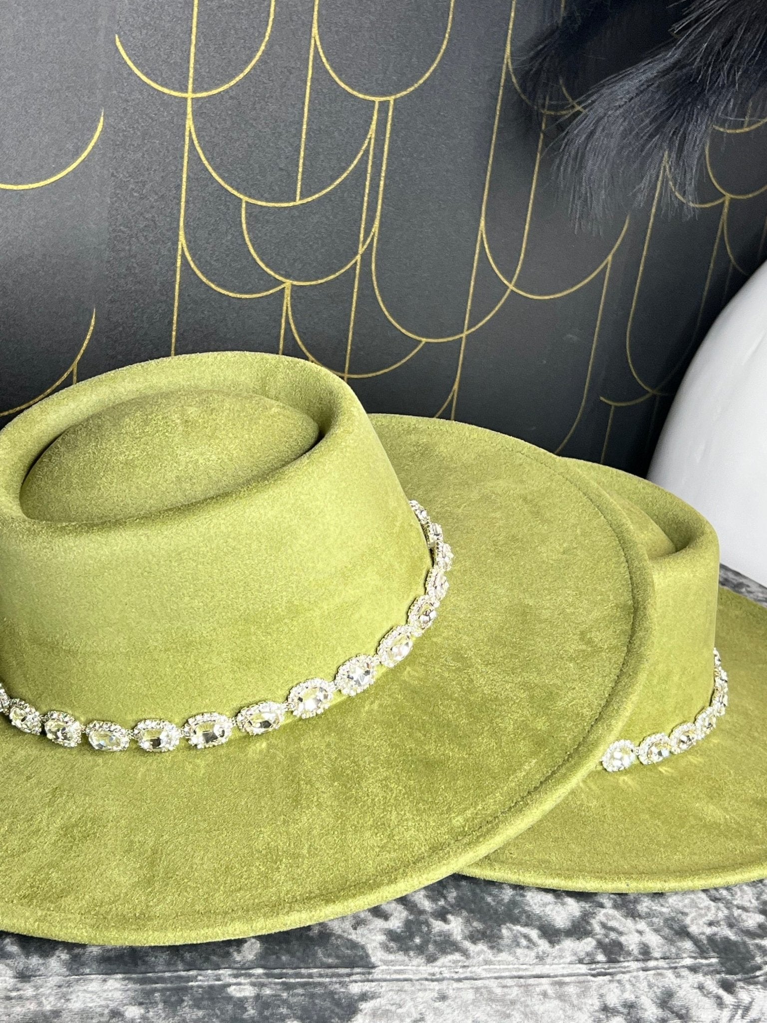 Raw flower diamond round brim Fedora Hat-4