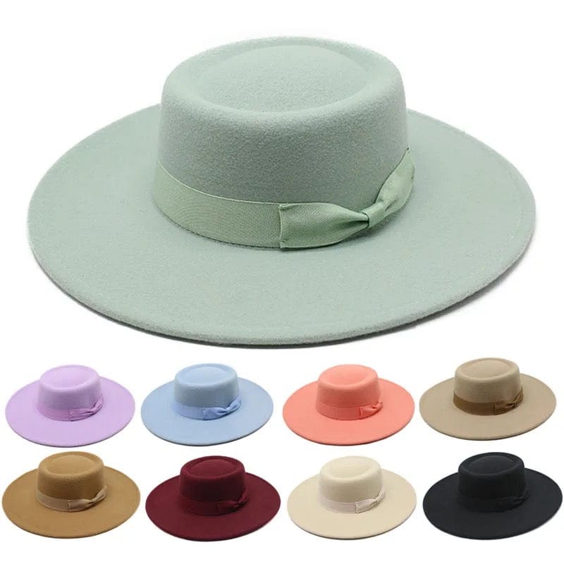 Ribbon Round Brim Stiff Fedora-2