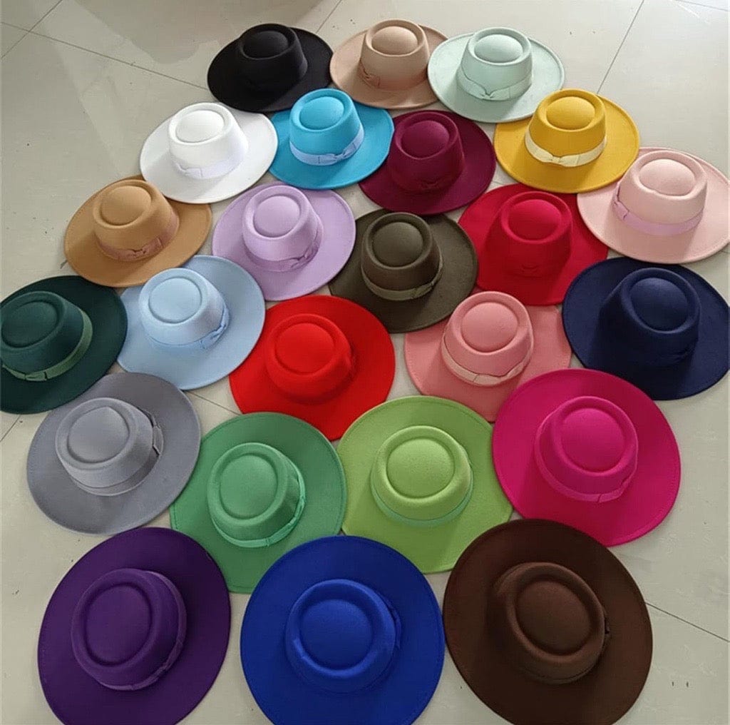 Ribbon Round Brim Stiff Fedora-1