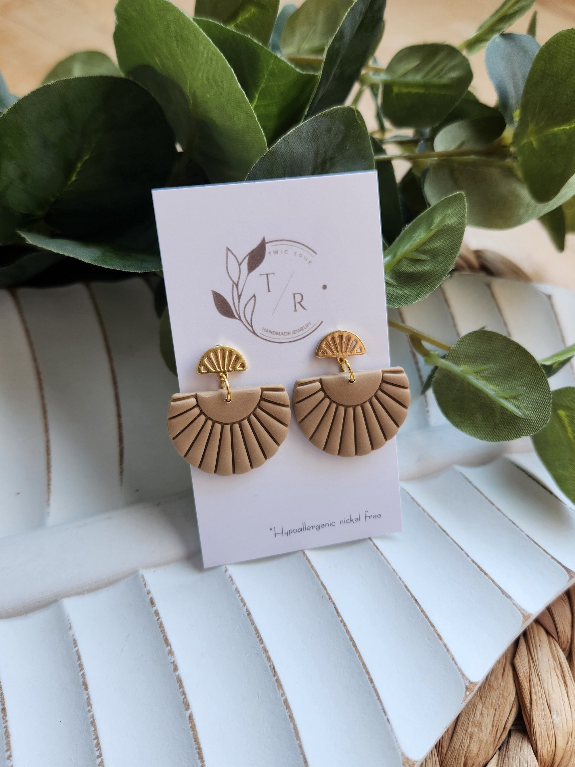 Kai| Clay Dangle with gold accents