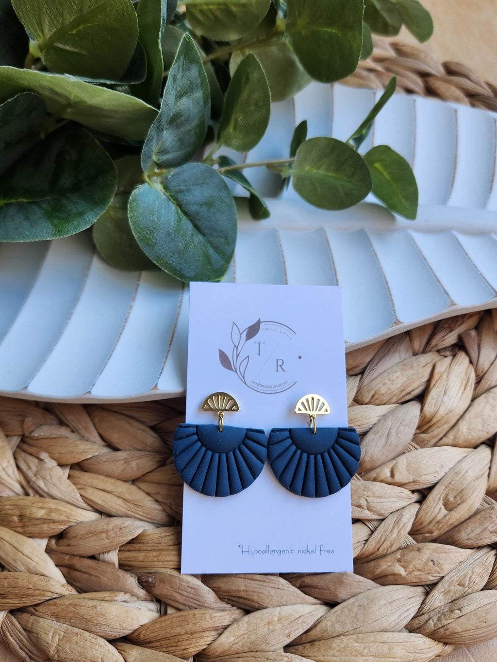 Kai| Clay Dangle with gold accents