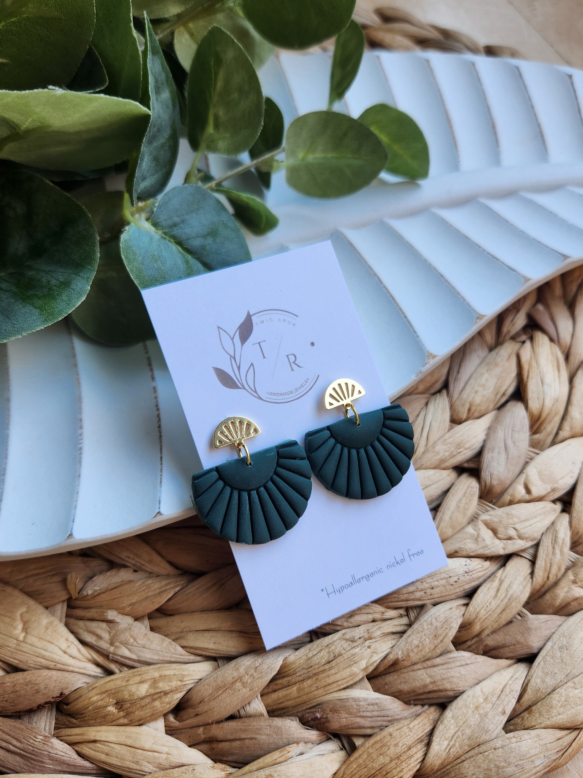 Kai| Clay Dangle with gold accents