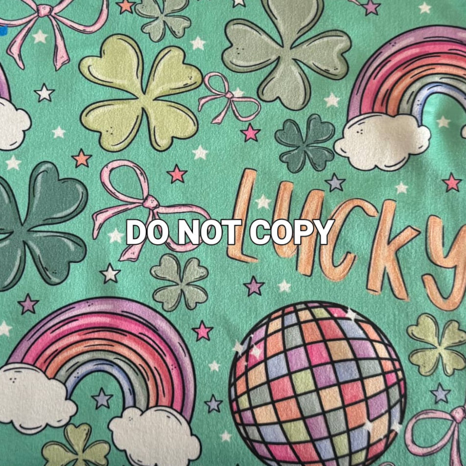 Luck and Bows (Semi-Exclusive) - Rainbow Shamrock St Patrick's Day Green High-quality Handcrafted Vibrant Leggings