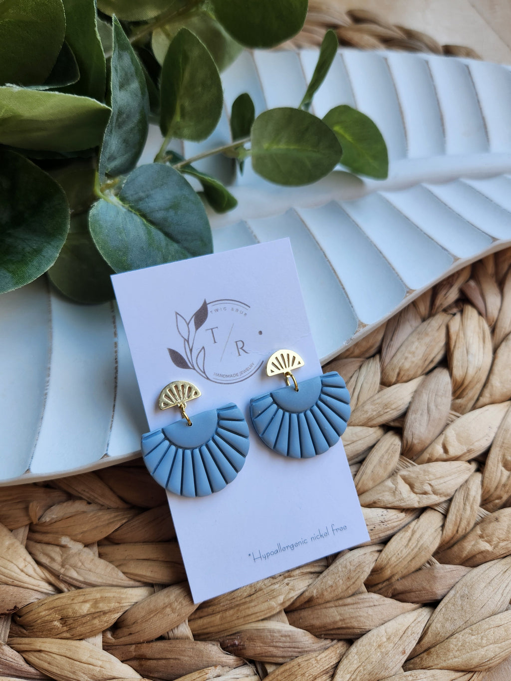 Kai| Clay Dangle with gold accents