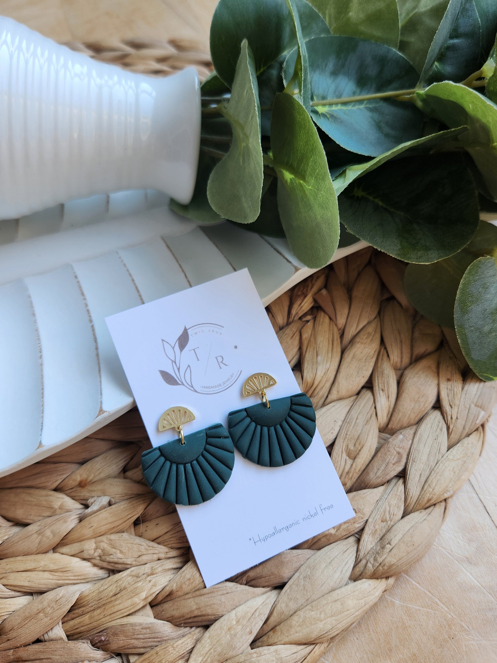 Kai| Clay Dangle with gold accents