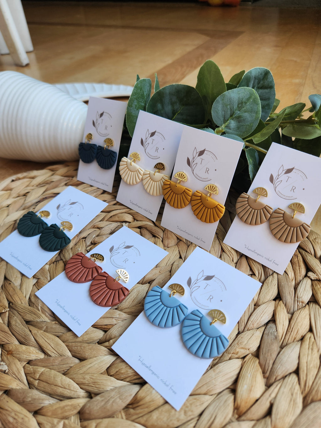 Kai| Clay Dangle with gold accents