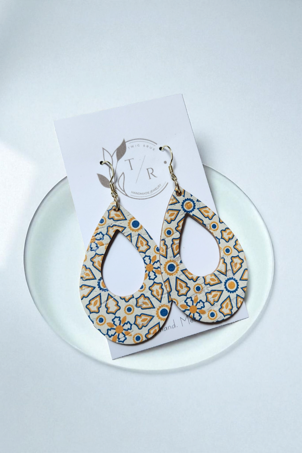 Rue| Genuine Leather Open Teardrop