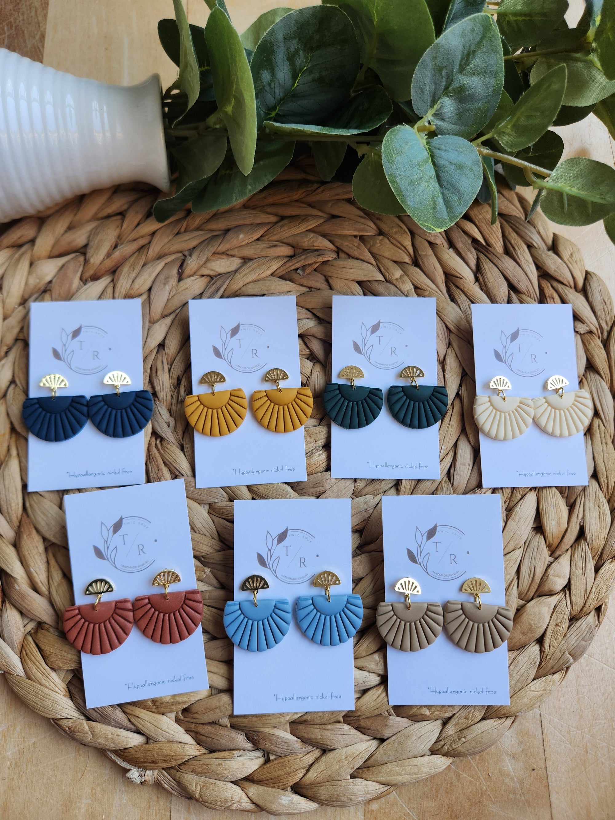 Kai| Clay Dangle with gold accents