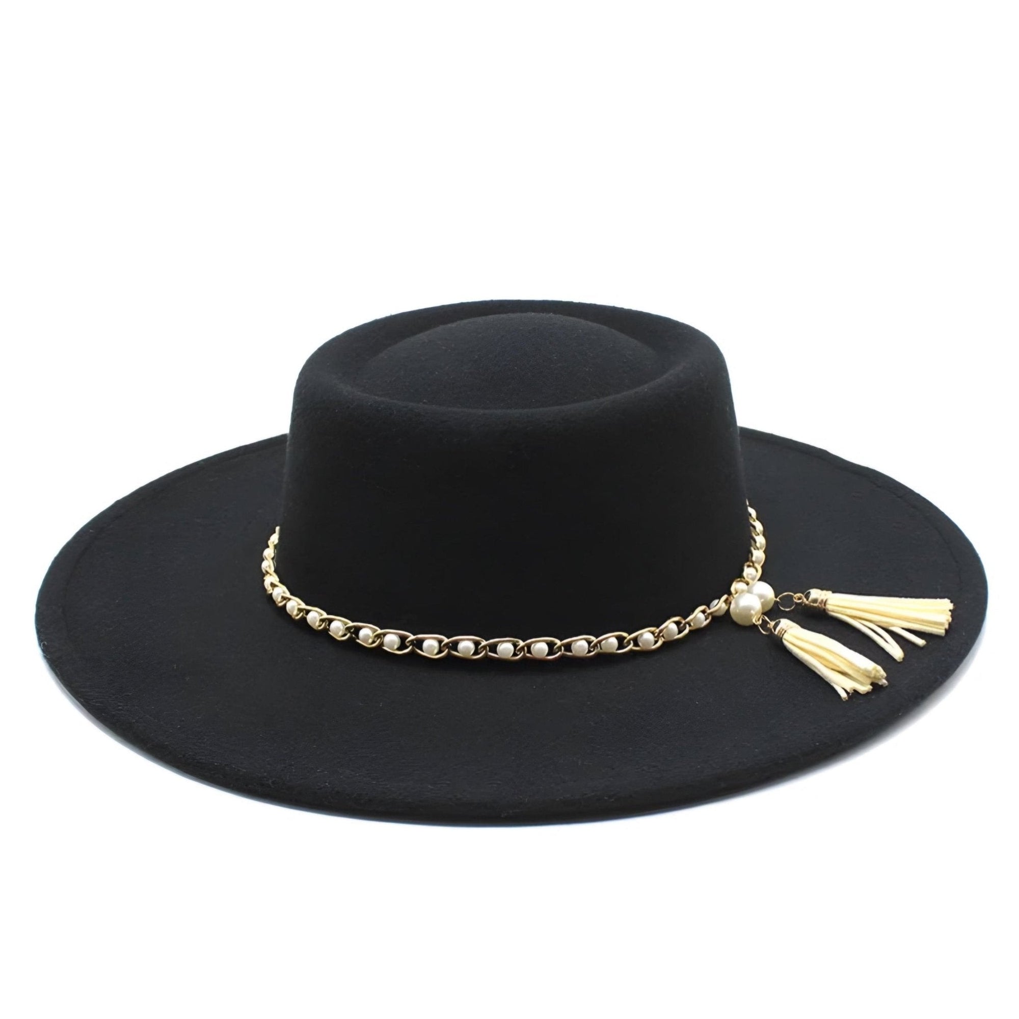 Round Wide Brim Fedora Hat-Pearl-7