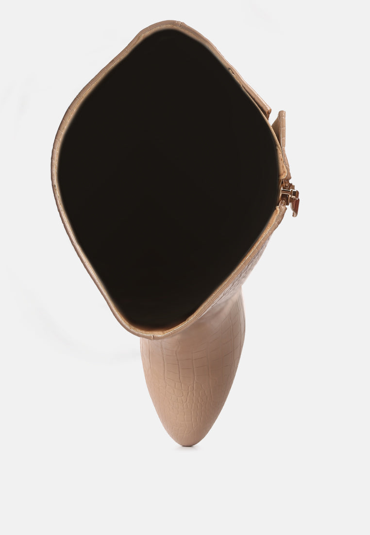 Rum Rolls Calf Croc Boots-3