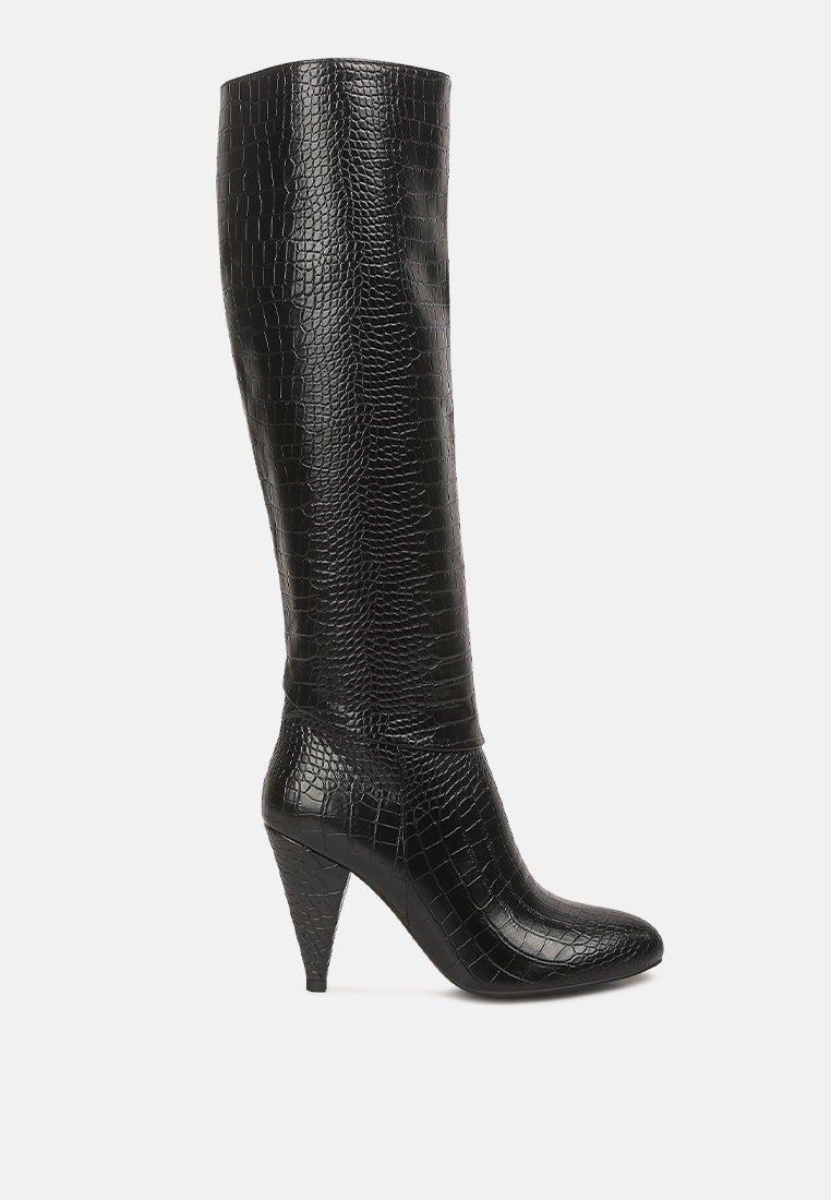 Rum Rolls Calf Croc Boots-6