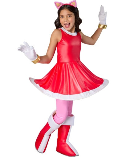 Girls Sonic the Hedgehog Deluxe Amy Rose Costume