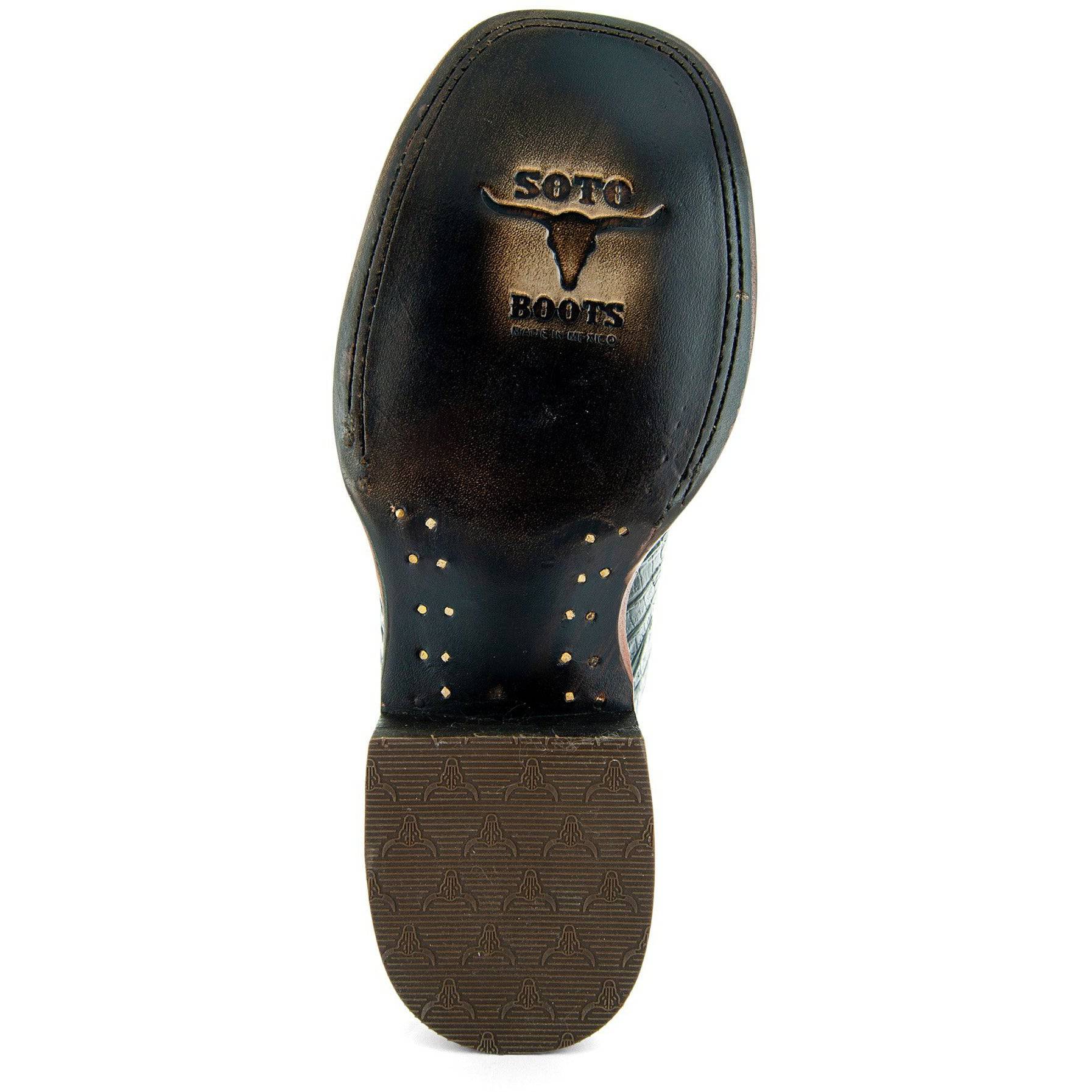 Black Caiman Belly Print Men's Cowboy Boots H4001