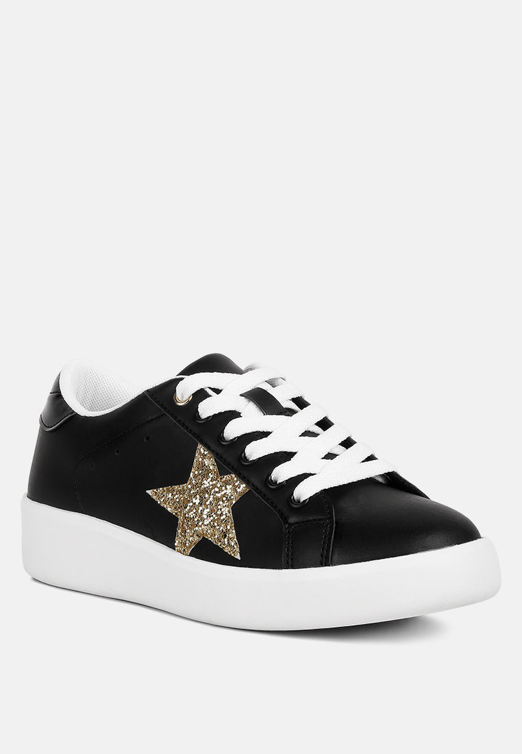 Starry Glitter Star Detail Sneakers-1