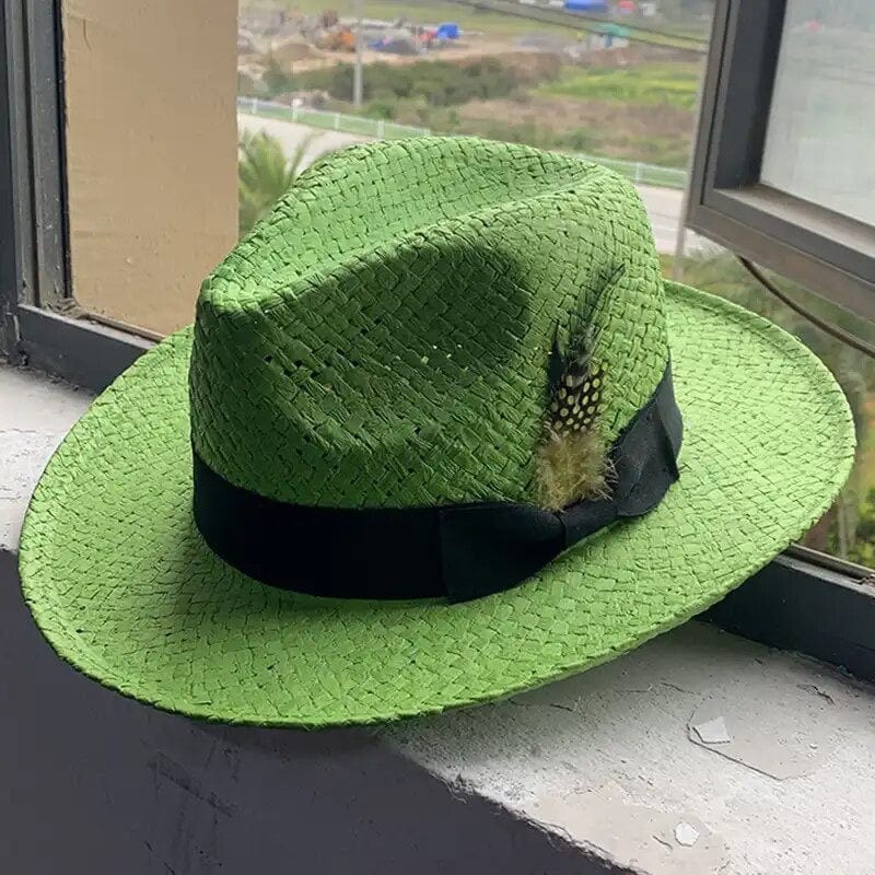 Stiff Brim Straw Fedora-0