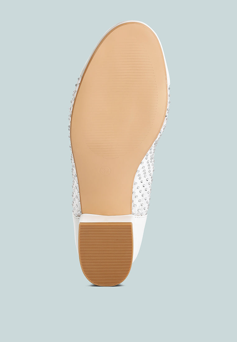 Tudum Rhinestone Detail Mesh Ballerinas-4