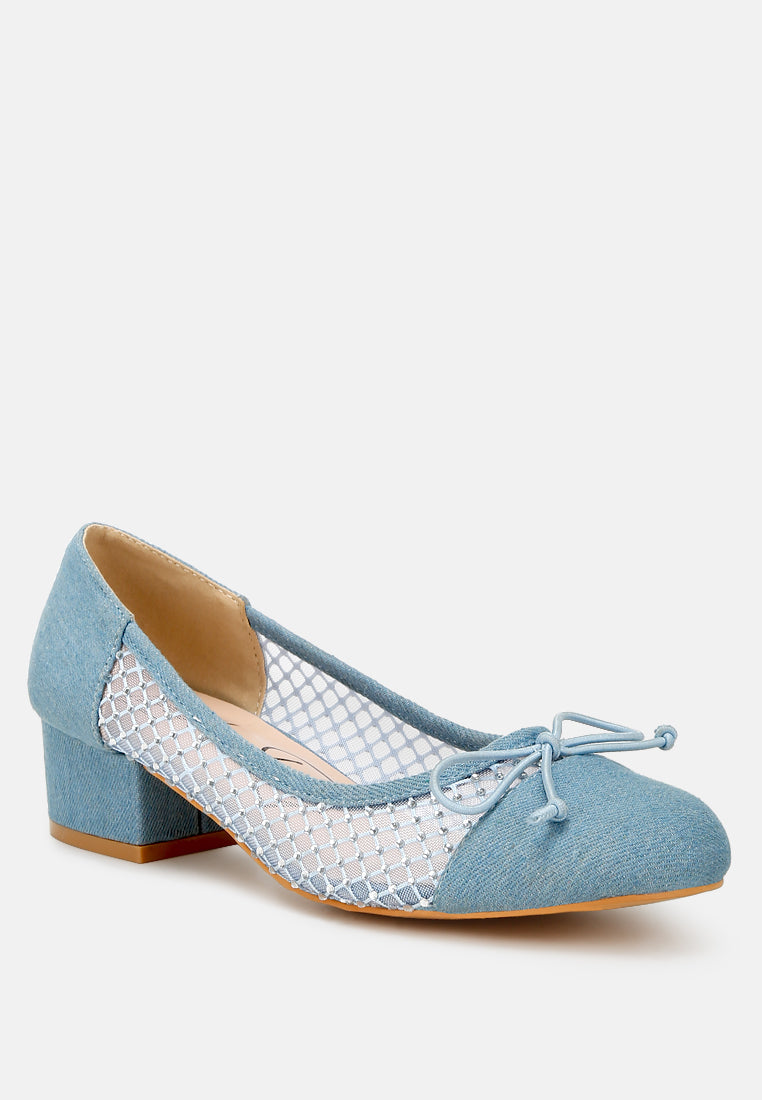 Orami Rhinestone Detail Denim Ballerinas-1