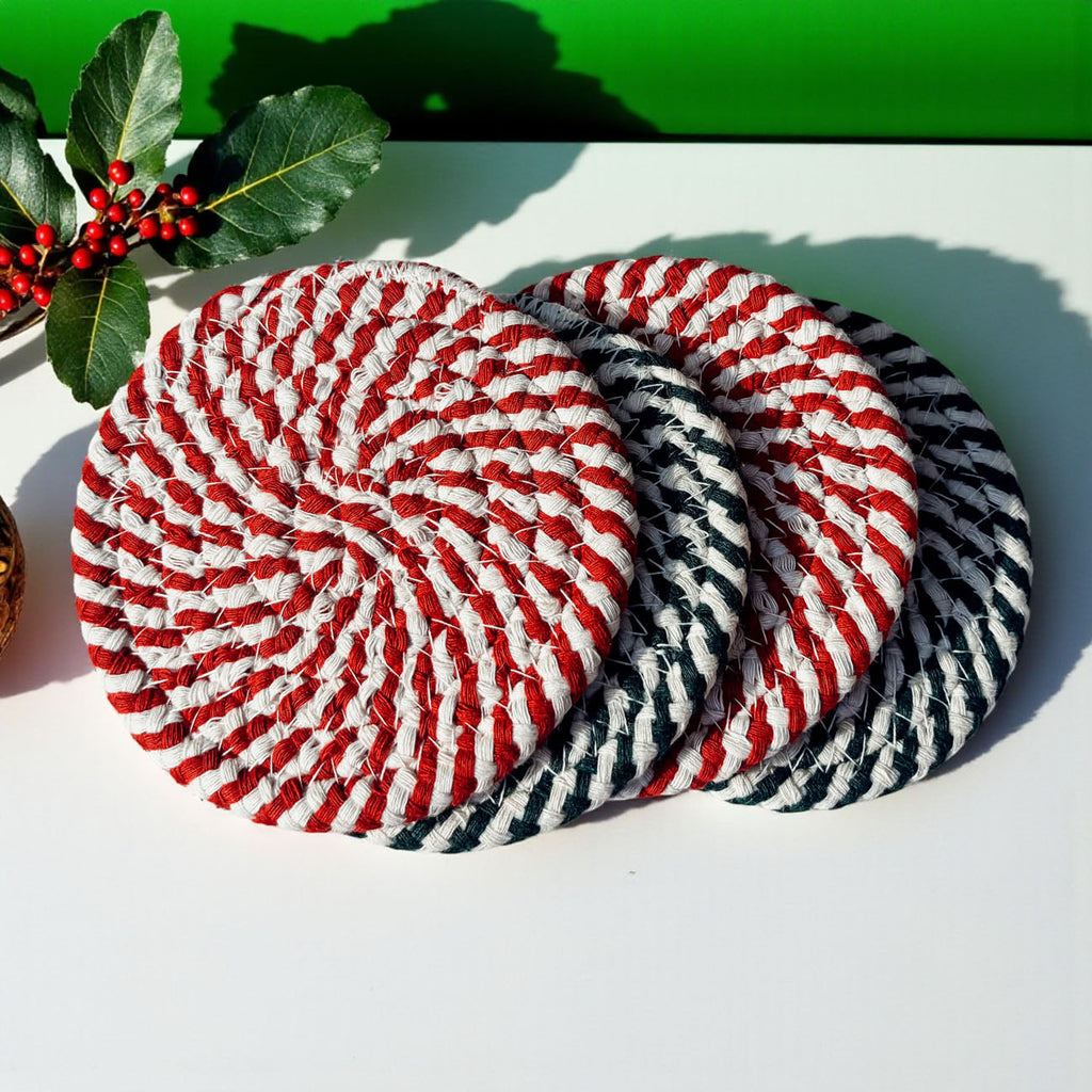 Candy Cane Coaster 4pk-1